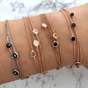 3 Row bracelet with stones