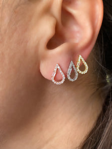 Waterdrop with clear zircon stones - Earrings