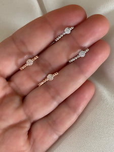 Small Hoops with clear zircon stones  - Earrings