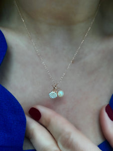 Seashell and starfish necklaces with pearls