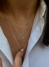 Carregar imagem no visualizador da galeria, Double necklace with heart shaped clear Zircon