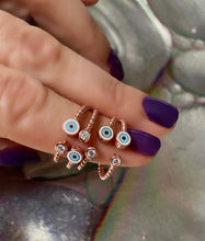 Load image into Gallery viewer, Ring with enamel Evil eye charm - Adjustable