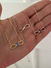 Laden Sie das Bild in den Galerie-Viewer, Minimalist infinity necklaces with rainbow stones