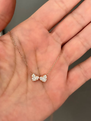 Necklace with two hearts