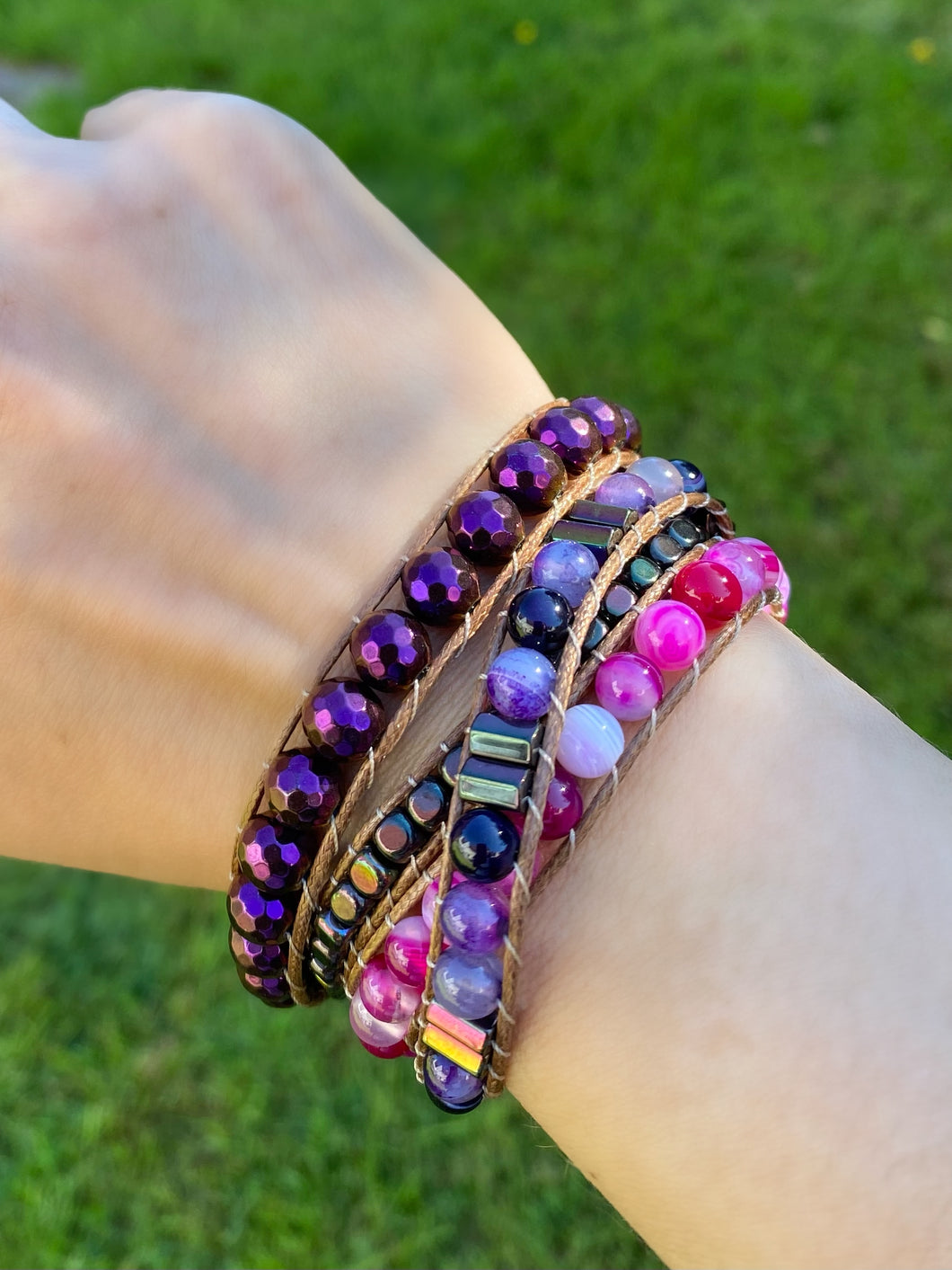 Healing Bracelets - Brown, Pink and Purple