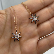 Load image into Gallery viewer, Seven pointed star - Necklace with clear zircons