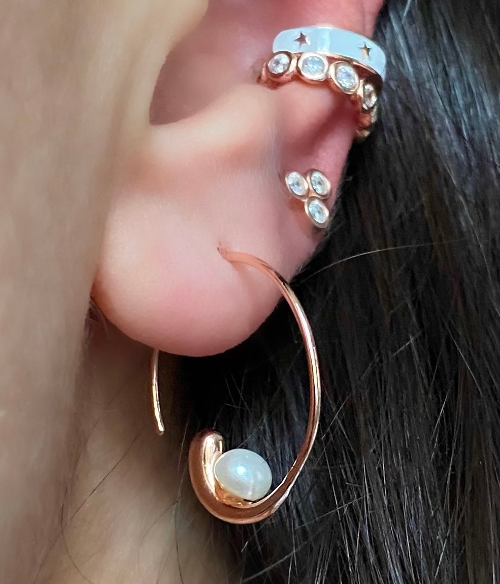 Hook with pearl earrings