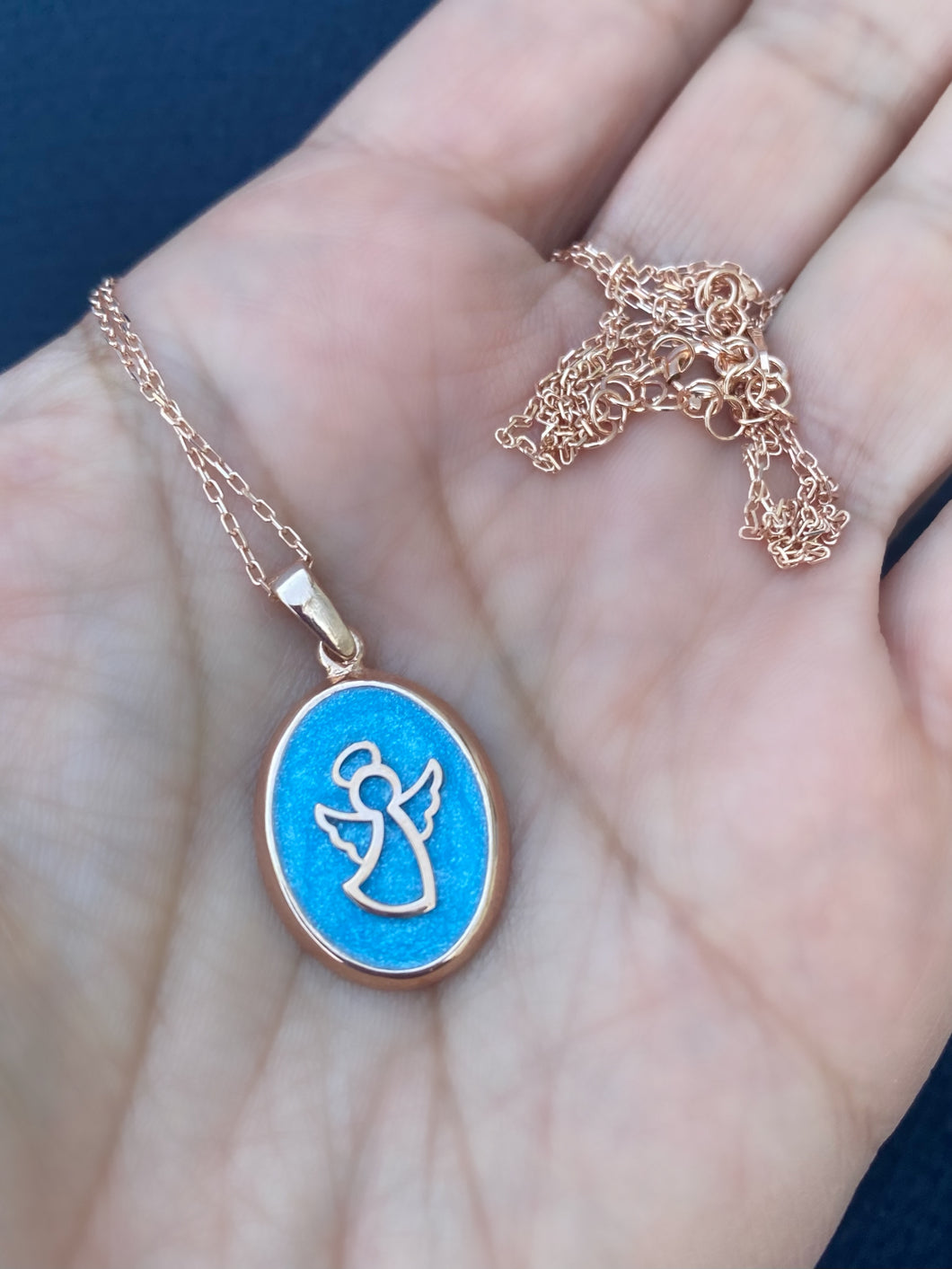 Necklaces with Angel on Enamel