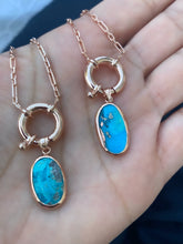 Load image into Gallery viewer, Necklace with Chunky Clips and Turquoise charm