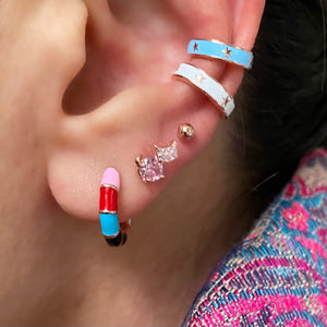 Cartilage earrings with Enamel