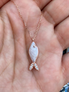 Little Fish with enamel -  Necklace
