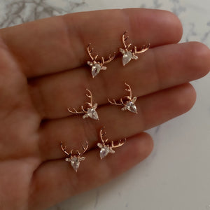 Oh Deer! - Earrings with clear zircon
