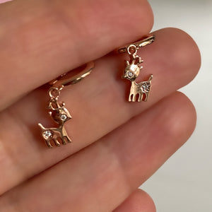 Rudolph the Reindeer! - Earrings with clear zircon