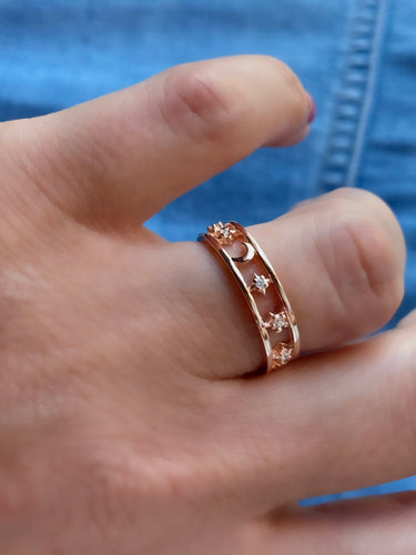 Ring with moon and stars