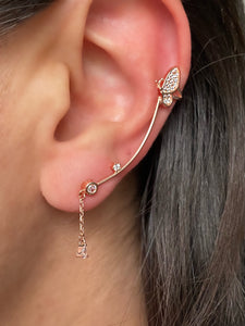 Butterfly earring - Stud and Cartilage in one
