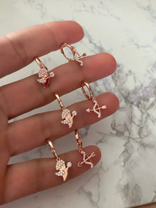 Petite Hoops with Cupid and Arrow