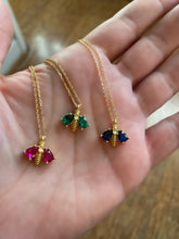 Load image into Gallery viewer, Busy bee necklaces with colourful zircon stones