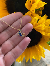 Load image into Gallery viewer, Moon And Stars necklace -yellow gold