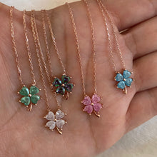 Load image into Gallery viewer, Clover Necklace Colorful Crystals