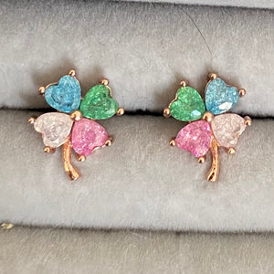 Clover Earring with colourful stones