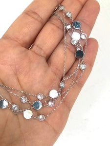 110CM LONG CHAIN WITH EVENLY DISTRIBUTED STONES