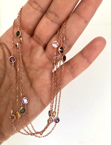 110CM LONG CHAIN WITH EVENLY DISTRIBUTED STONES