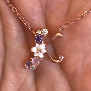 Spring letters- Initials - Rose gold plated silver