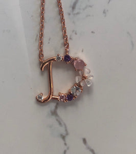 Spring letters- Initials - Rose gold plated silver
