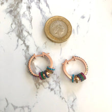 Carica l&#39;immagine nel visualizzatore di Gallery, Hoop earrings with rings
