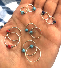 Load image into Gallery viewer, Minimalist hoops with beads