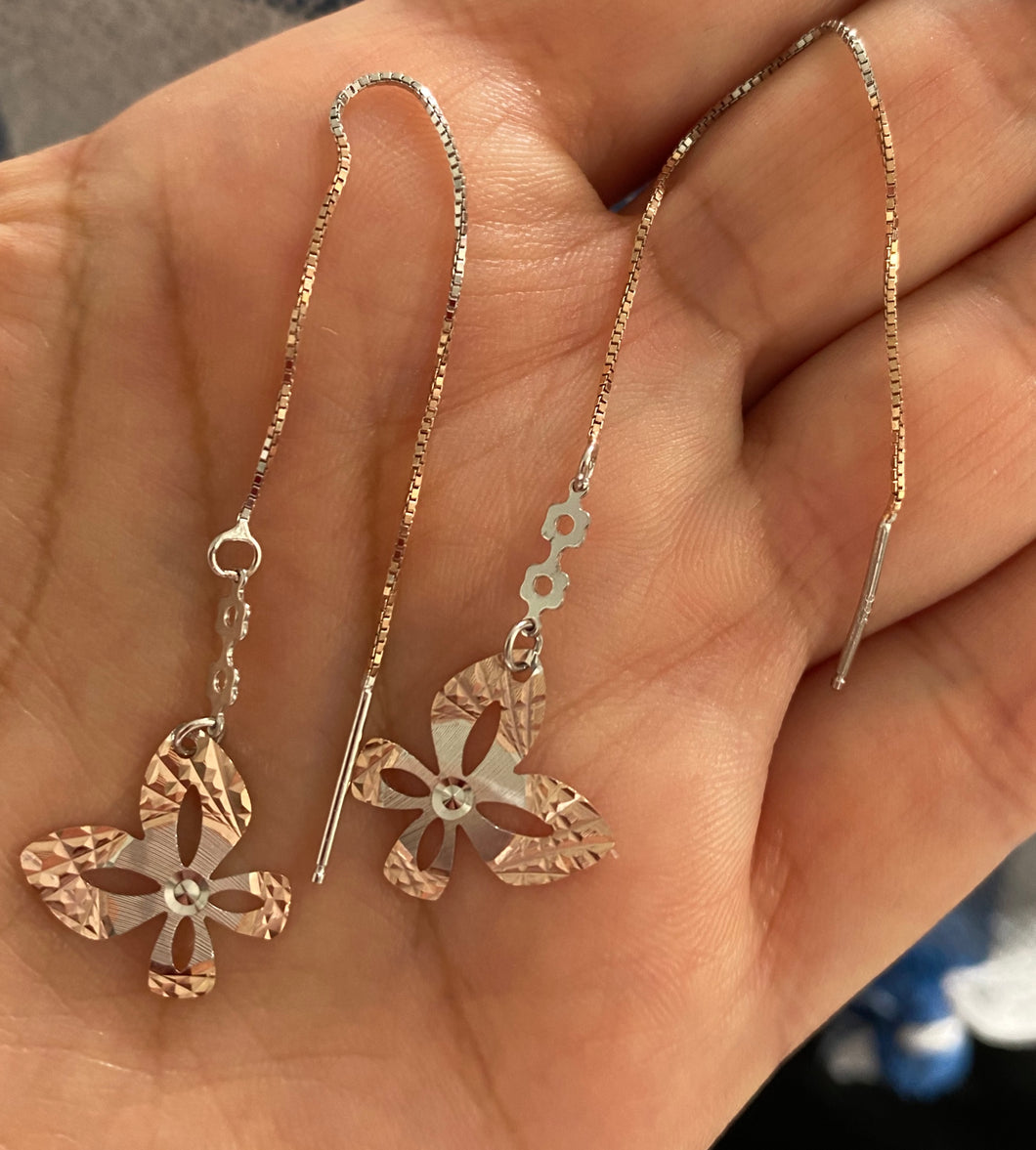 Butterfly earring on chain