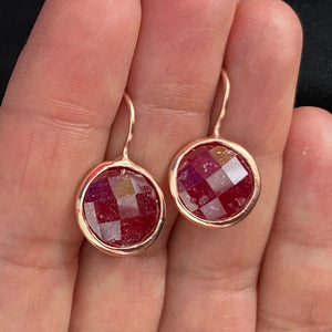 Earrings with Round Natural Stones