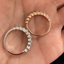 Cargar imagen en el visor de la galería, Ring with princess cut clear zircon stones