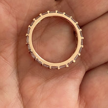 Cargar imagen en el visor de la galería, Pave-set ring with square cut clear zircon stones.