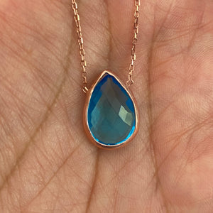 Natural Stone Droplet Necklace