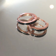 Load image into Gallery viewer, Hoop earrings with small pave-set stones