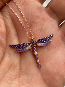 Dragonfly Necklace with enamel