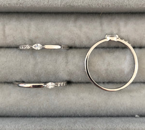 Thin Rings with clear zircon stones - Sparkle Collection