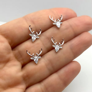 Oh Deer! - Earrings with clear zircon