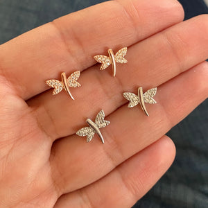 Pixie studs with clear zircons