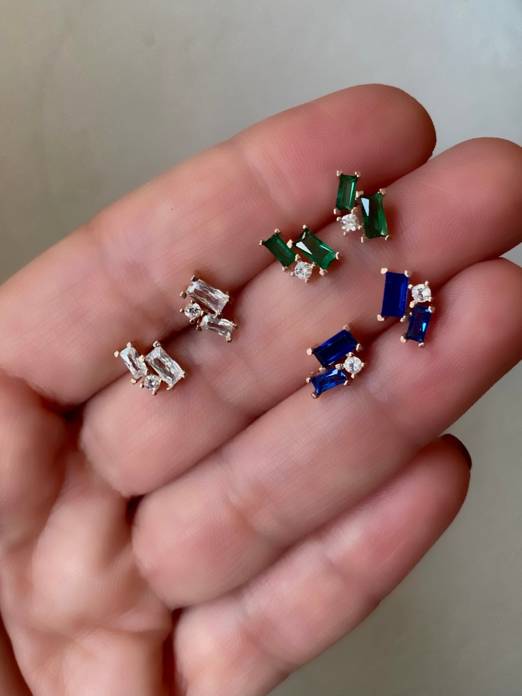 Pretty Studs with two princess cut stones