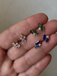 Pretty Studs with two princess cut stones