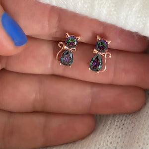 Regal kitty earrings