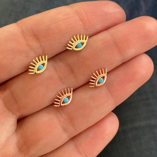 Eye studs with turquoise