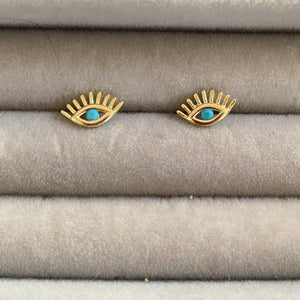 Eye studs with turquoise