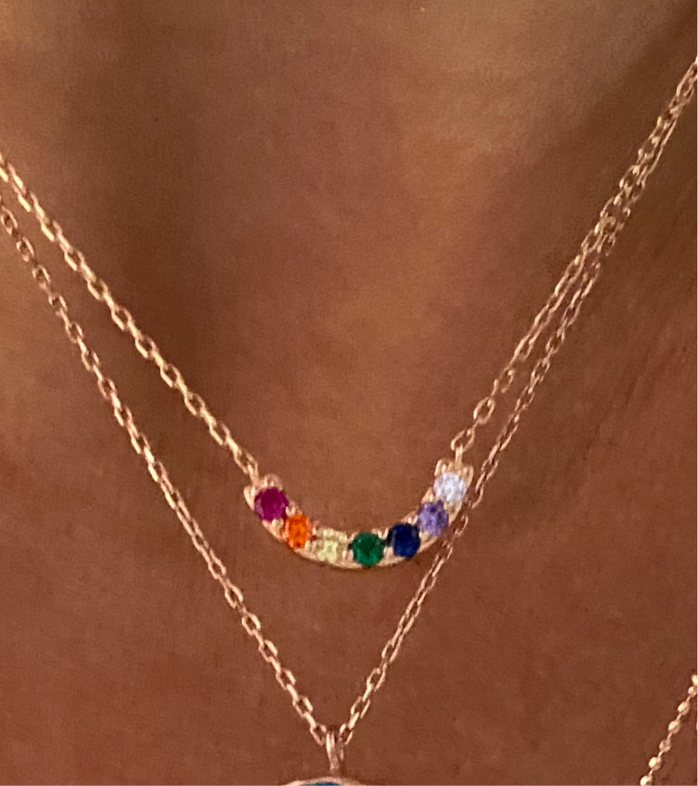 Minimalist rainbow necklace