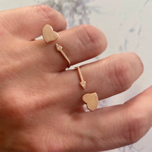 Charger l&#39;image dans la galerie, Ring with Heart and an arrow   - Adjustable