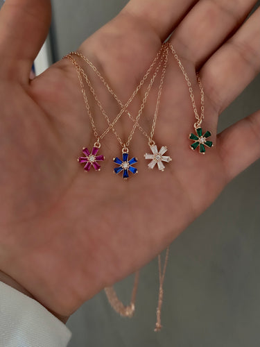 Pretty flower Necklaces with colourful stones